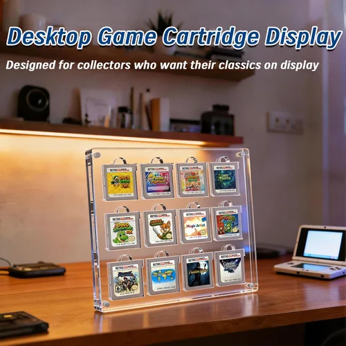 Vista 7 de Estuche de exhibición de cartuchos de videojuegos, compatible con soporte para tarjetas Gameboy Advance, marco acrílico magnético para colección