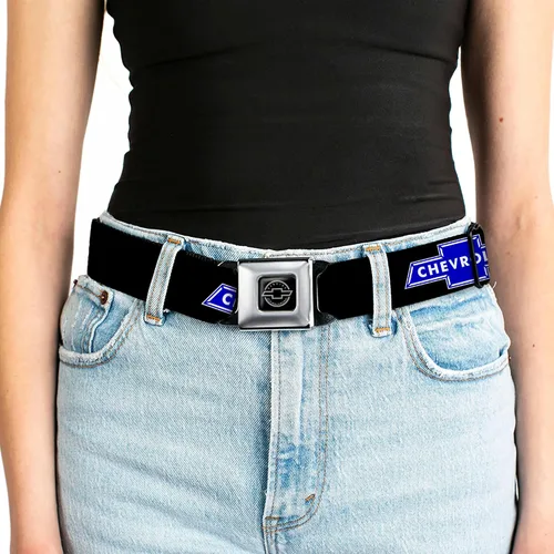 Vista 5 de Buckle-Down Cinturón de seguridad – Chevy Bowtie Logo REPEAT – 1.0 pulgadas de ancho – 20-36 pulgadas de largo