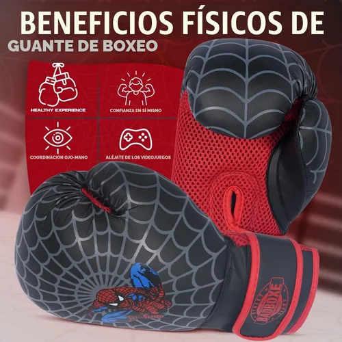 Vista 3 de Kids Boxing Gloves 6oz Boxing Gloves for Kickboxing Muay Thai MMA Bag Gloves for Punching Bag Negro