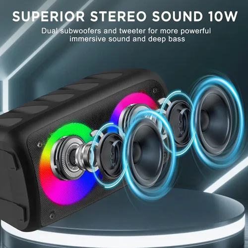 Vista 2 de Altavoz Bluetooth portátil, máquina de karaoke para adultos y niños, con luces fuertes y grandes, sistema de altavoces Dj/PA recargable con tarjeta