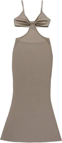 Vista 4 de NUFIWI - Vestido largo para mujer con corte de tirantes delgados calado cuello halter sin espalda maxi vestido de fiesta y fiesta Y2K Ropa de calle