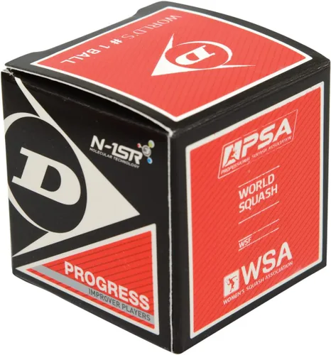 Vista 3 de Dunlop Squash Balls Progress Red, para jugadores recreativos y aficionados, velocidad media