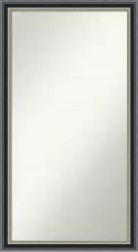 Vista 175 de Amanti Art Espejo de baño negro para sobre el fregadero, 23 x 23 pulgadas, espejo cuadrado negro Ashton, marco de madera tradicional mediano, se