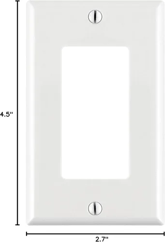 Vista 5 de Cmple Paquete de 10 placas de pared blancas estándar de 1 banda en blanco, panel termoplástico de policarbonato, cubierta GFCI de una sola banda