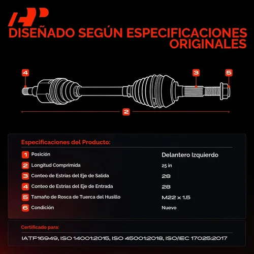 Vista 3 de A-Premium Juego de eje de transmisión compatible con Mazda 3 2005-2013, 5 2006-2010 2012-2015, 2.0L 2.3L 2.5L, lado del conductor delantero