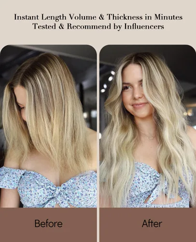 Vista 49 de VINBAO Extensiones de cabello humano con clip, balayage, color marrón ceniza a rubio caramelo, 14 pulgadas, 6 unidades, 3.53 onzas, 6