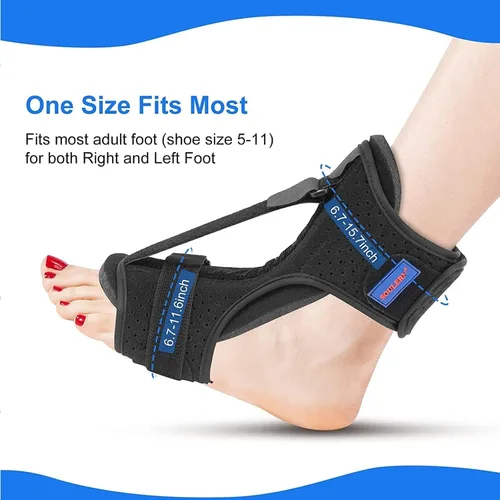 Vista 2 de Férula nocturna para fascitis plantar, soporte ortopédico ajustable para fascitis plantar, dorsal mejorado para un alivio eficaz de la fascitis