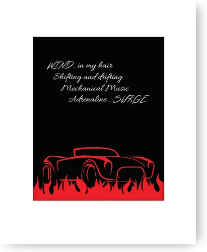 Vista 7 de Impresión artística de la letra de la canción de Barchetta roja - Rock Band Music Memorabilia