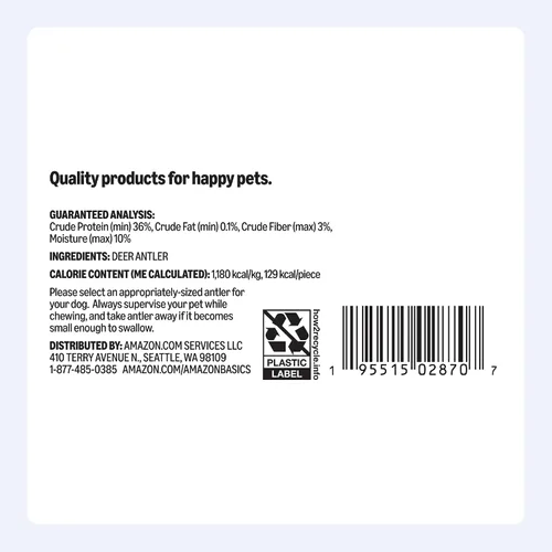 Vista 8 de Marca Amazon – Cuerno de ciervo Wag masticable para perros, mudado naturalmente, entero, mediano de 6 a 7.5 pulgadas, de larga duración