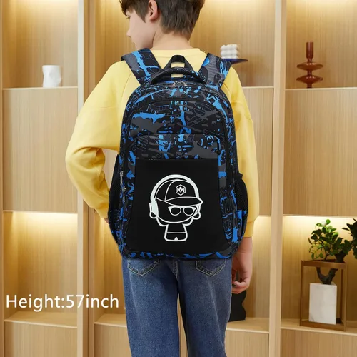 Vista 2 de Mochila escolar para niños con fiambrera para niñas, bolsa de libros, mochila escolar preescolar, jardín de infantes, mochila para niños pequeños