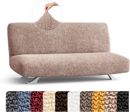 Vista 11 de PAULATO BY GA.I.CO. Funda elástica para sofá de futón de 1 pieza, funda bielástica para sofá cama sin brazos, protector de muebles, lavable a
