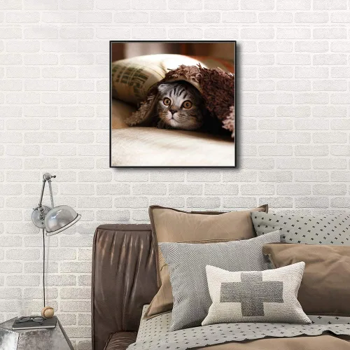 Vista 5 de Signford - Lienzo personalizado personalizado con fotos de tu mascota impresas digitalmente, 16.0 x 16.0 in, marco negro