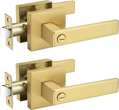 Vista 29 de Probrico - 1 manija inactiva dorada para puerta, moderna, para armario, resistente, para interior, sin giro, reversible para lado derecho e izquierdo