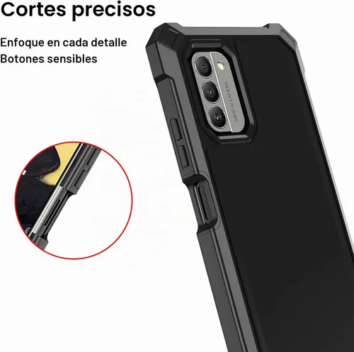 Vista 5 de Ailiber - Carcasa para Nokia G310, doble capa, protector de pantalla, color negro Air-Guard Corners, Shockproof Flexible TPU Bumper, Slim Hard