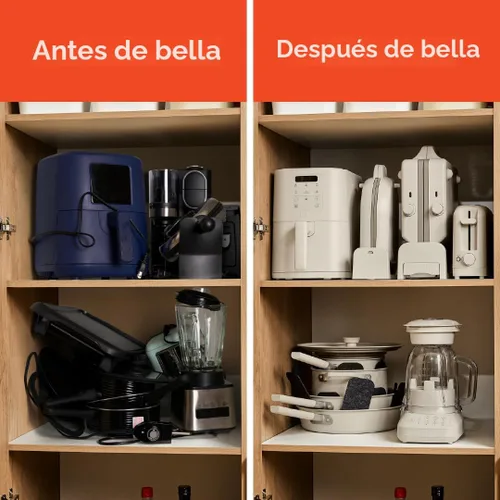Vista 8 de bella Tostadora delgada de 2 rebanadas, utensilios de cocina Fits-anywhere™, control de tostado de 6 ajustes con botones de recalentamiento