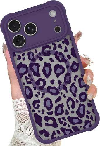 Vista 51 de KANGHAR - Funda compatible con iPhone 14, diseño de leopardo negro, textura de neumático antideslizante, a prueba de golpes, funda protectora