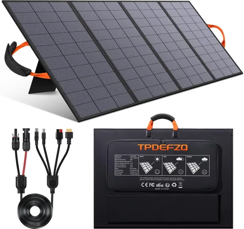 Vista 12 de Panel solar de 100 W, paneles solares portátiles tipo N 16BB para central eléctrica, panel solar plegable, QC3.0 USB-A y tipo C, 25% de alta