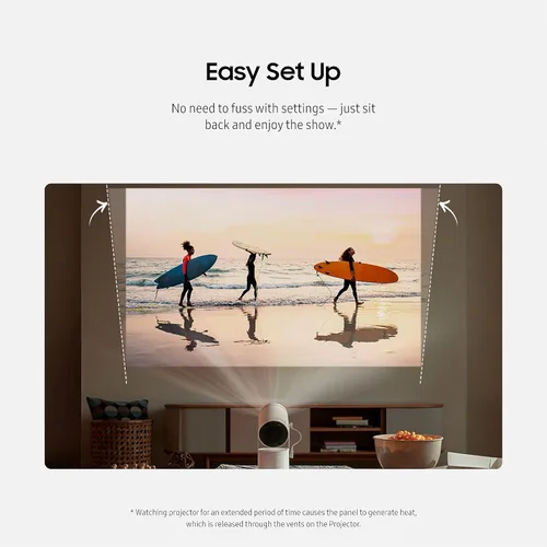Vista 4 de Samsung 30" - 100" The Freestyle 2nd Gen con Gaming Hub Proyector portátil inteligente, FHD, HDR, experiencia de cine en casa de pantalla grande