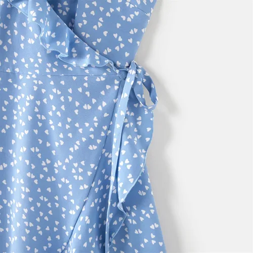 Vista 5 de PATPAT Vestidos de mamá y yo a juego para la familia, vestido de lunares con mangas voladas para madre e hija