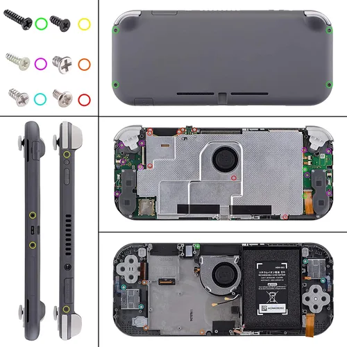 Vista 6 de eXtremeRate Reemplazo brillante de ABXY Home Capture Plus Minus Keys Dpad L R ZL ZR Gatillo para Nintendo Switch Lite, kit completo de reparación
