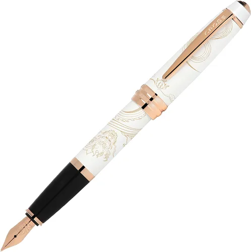 Vista 12 de Cross Bailey Pluma Fuente Recargable Presentada en una Caja de Regalo Premium - Punta Media, Tinta Negra, Negro Fountain Pen for Effortless