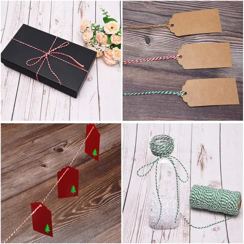 Vista 7 de Sunmns - Cuerda de algodón para envolver regalos, manualidades, 3 rollos, multicolor 2