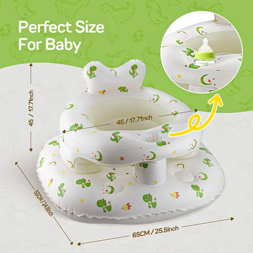 Vista 5 de Asiento inflable para bebés de 3–36 meses, Silla de piso Sit Me Up de SSyang con bomba de aire incorporada, Silla de bebé de apoyo para aprender a