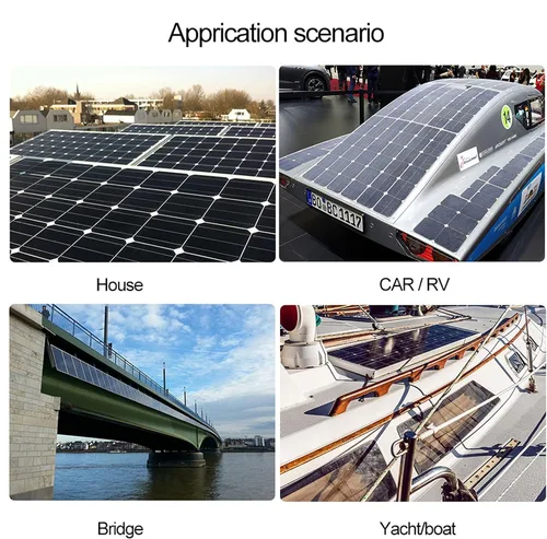 Vista 7 de Kit de panel solar y 300 W, 200 W, 100 W, paneles solares flexibles, módulo de cargador de batería de alta eficiencia, 100 W