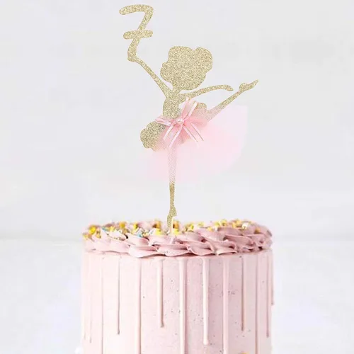Vista 5 de Decoración para pastel de cumpleaños de ballet, bailarina, princesa bailarina, decoración de fiesta (6-9 años)