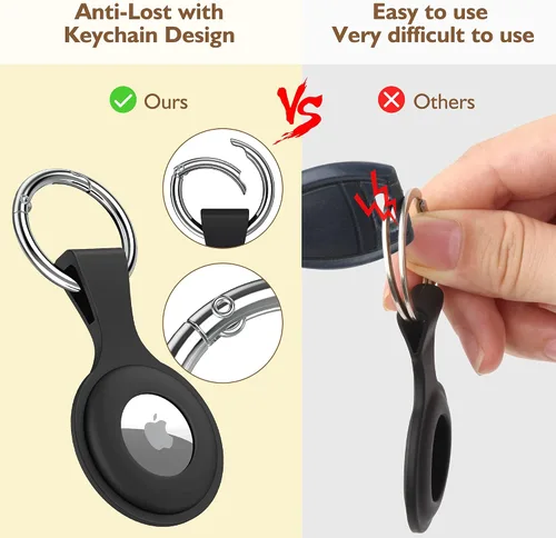 Vista 5 de 4 Pack AirTag Holder for 2nd Gen (2026) & 1st Gen, AirTag case with Anti-Lost Keychain