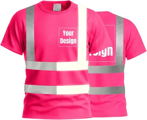 Vista 36 de Camisetas reflectantes de seguridad de alta visibilidad personalizan su logotipo