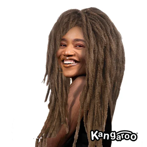Vista 6 de Kangaroo's peluca con rastas, unisex, color a elección, talla única , Marrón