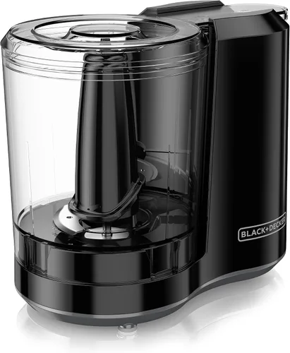 Vista 10 de Picador eléctrico Black + Decker HC306 1 y 1/2 tazas con un solo toque, color blanco, Capacidad de 1.5 tazas con ensamble mejorado y tapa, Negro