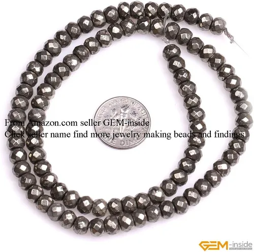 Vista 3 de GEM-Inside Roundell - Cuentas espaciadoras sueltas de cristal natural facetado para soporte, collar, aretes, hacer adultos de 15 pulgadas