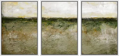 Vista 95 de wall26 Lienzo enmarcado para pared, juego de arte de acuarela pastel, paisaje rural, ilustraciones con formas abstractas, arte moderno, decorativo