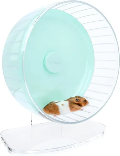 Vista 15 de Niteangel Ruedas de ejercicio súper silenciosas para hámster: ruedas giratorias silenciosas para hámster con soporte ajustable para hámsters, Verde