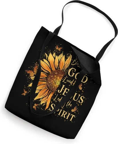 Vista 2 de Blessed by God - Loved By Jesus, bolso de mano con diseño de girasol