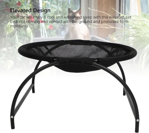Vista 4 de Cat Hammock, Elevated Design Sturdy Iron Frames Breathable Mesh Fabric Elevated Cat Bed, Dog Hammock Bed with Easy Assembly and Cleaning for Cats