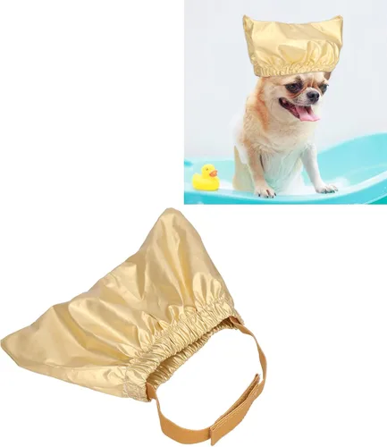 Vista 4 de Cat Shower Hat, Cat Muzzle for Grooming Waterproof Cat Helmet and Adjustable Dog Earmuffs Reusable Bath Ear Covers for Cat Dog Kitten Puppy (M)