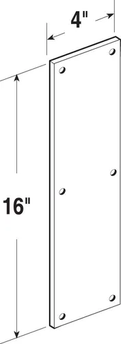 Vista 5 de Prime-Line Placa de aluminio para puerta (10 x 34 pulgadas) y placa de empuje de puerta (4 x 16 pulgadas)