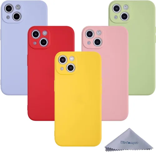 Vista 8 de Wisdompro Funda delgada suave del teléfono de TPU para el iPhone 13 Pro Max - 5 colores dulces 5 Pack Bundle Extra Thin TPU Gel Protective Case
