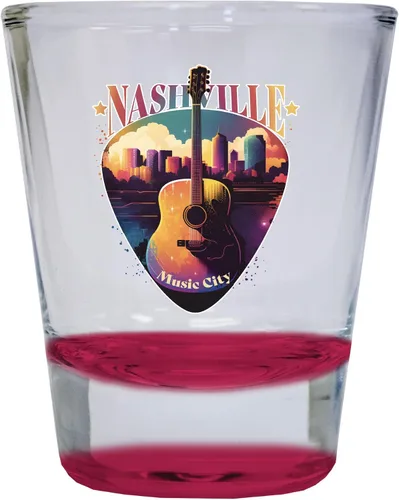 Vista 5 de Nashville Tennessee Music City Souvenir - Vaso de chupito redondo de 1.5 onzas (azul)