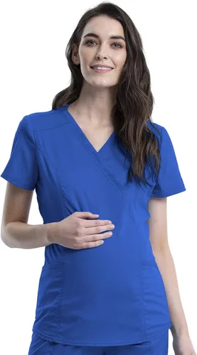 Vista 8 de Cherokee WW Revolution Mock Wrap - Camiseta de maternidad elástica en 2 direcciones Negro