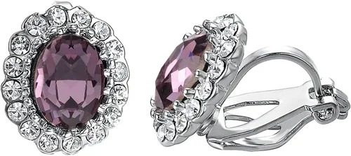 Vista 7 de Yoursfs Austria - Aretes de clip de cristal para mujer, chapados en oro de 18 quilates, joyería de moda con halo de circonita cúbica, aretes sin