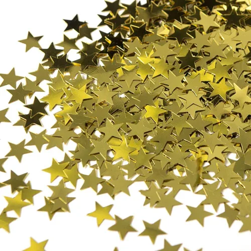 Vista 4 de Confeti de papel de aluminio dorado brillante – 0.5 oz (1 pieza), perfecto para cumpleaños, baby showers, vacaciones y más