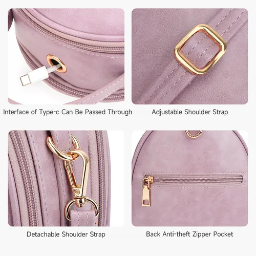 Vista 10 de T1953 Mochila para mujer, de piel sintética, para regalo para niñas y mujeres