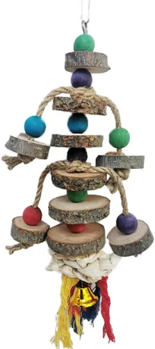 Vista 9 de Juguetes para pájaros para periquitos Conures, accesorios de jaula de pájaros, juguetes de forraje para jaula BellBall