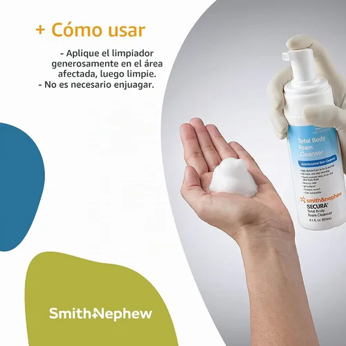 Vista 7 de Smith & Nephew 59430200 SECURA Limpiador de espuma corporal total, limpiador corporal sin agua, 4.5 onzas