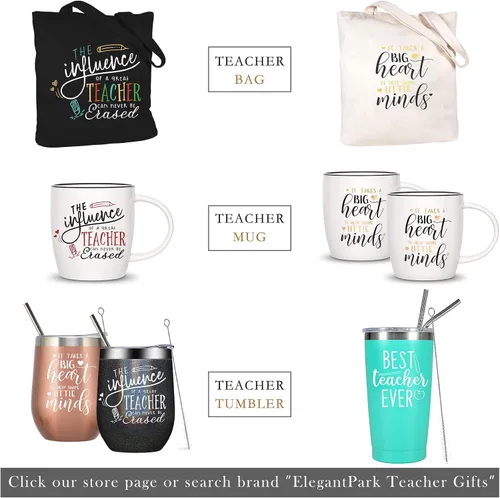 Vista 7 de ELEGANTPARK Regalos para profesoras para mujeres, taza de profesora de parte de estudiantes y profesores, regalos de agradecimiento para graduación