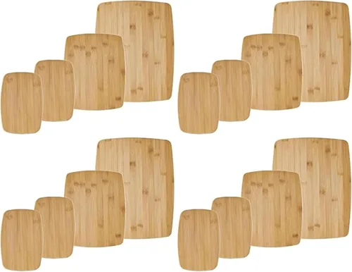 Vista 10 de Farberware Juego de tablas de cortar de madera de 3 piezas, tablas de cortar reversibles para preparación y servir comidas, tablas de charcutería